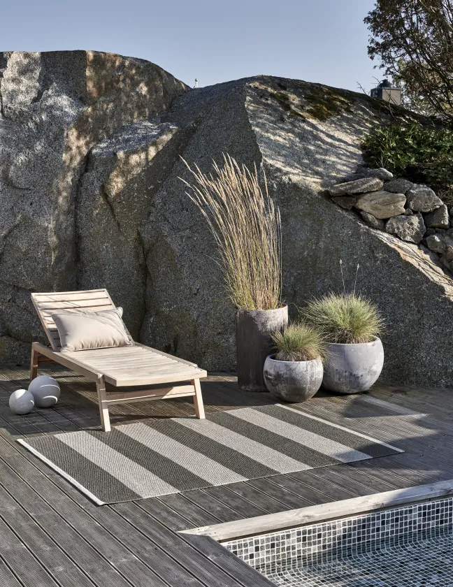 Pappelina Teppich Bob Charcoal Linen 70 x 225 cm BO9A722