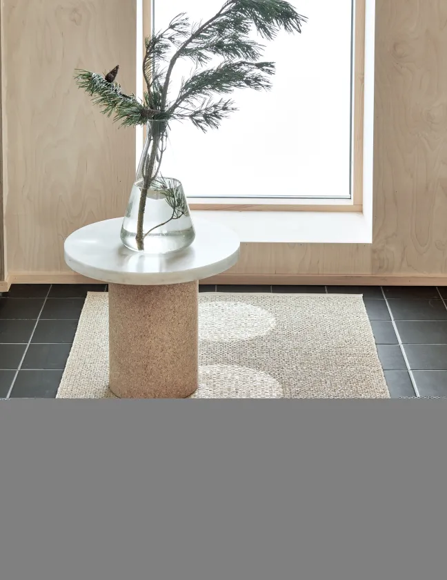 Pappelina Teppich VERA 2.0 Bio Edition Beige/Beige Metallic 70 x 200 cm V26E720