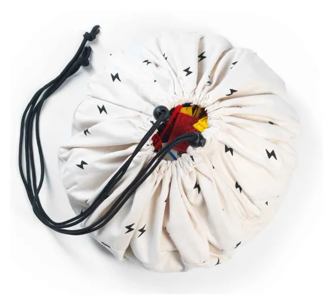 Play&Go Mini Prints 2 in 1 Spielzeugsack Ø40cm Blitze schwarz Sale