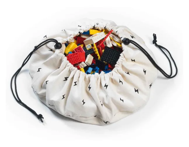 Play&Go Mini Prints 2 in 1 Spielzeugsack Ø40cm Blitze schwarz Sale