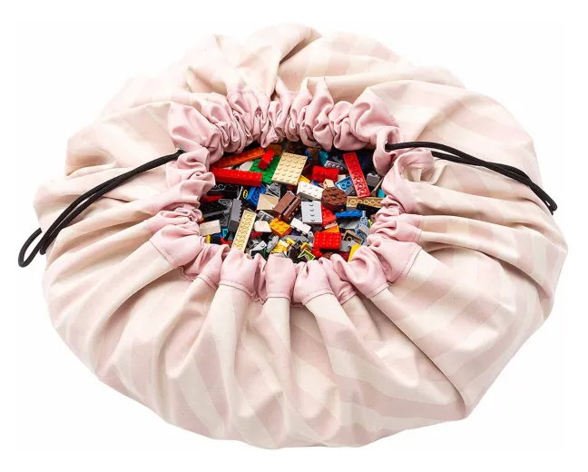 Play&Go Prints 2 in 1 Spielzeugsack Ø140cm pink gestreift