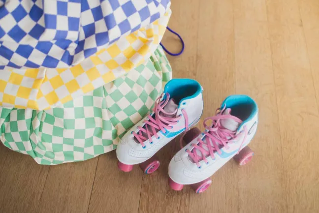Play&Go Prints 2 in 1 Spielzeugsack Ø140cm Vichy Yellow Sale