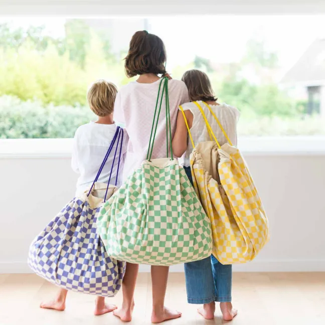 Play&Go Prints 2 in 1 Spielzeugsack Ø140cm Vichy Yellow Sale