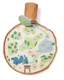 Play&Go Soo Spielmatte Ø140cm mit Stauraum Eimer zoo