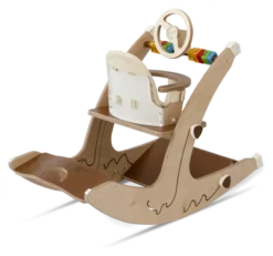 QuarttoLino® multifunktionaler Kinderhochstuhl aus Holz Braun Sale