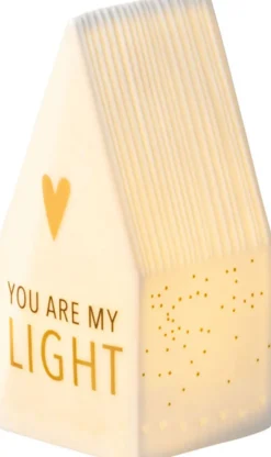 räder LED Häuschen You are my light Porzellan weiß