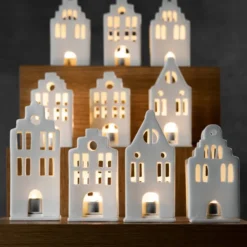 räder Lichthaus Grachtenhaus Porzellan weiß