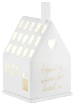 räder Lichthaus Home is where the heart is Porzellan weiß