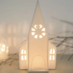 räder Lichthaus Kirche Porzellan weiß