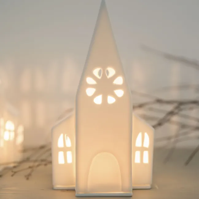 räder Lichthaus Kirche Porzellan weiß