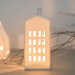 räder Lichthaus kleine Fenster Porzellan weiß