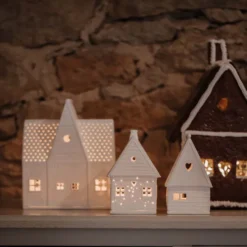 räder Lichthaus Lebkuchenhaus Herz Porzellan weiß
