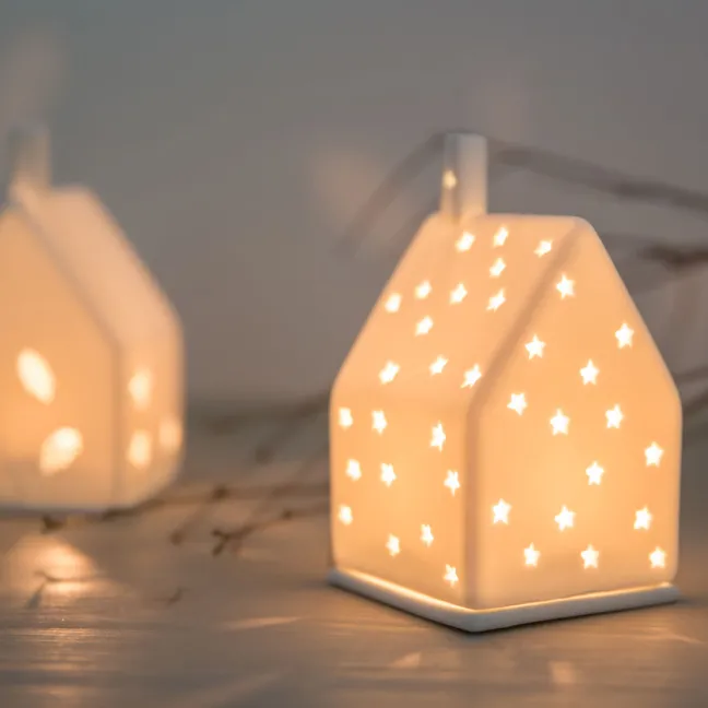 räder Lichthaus Sterne Porzellan weiß