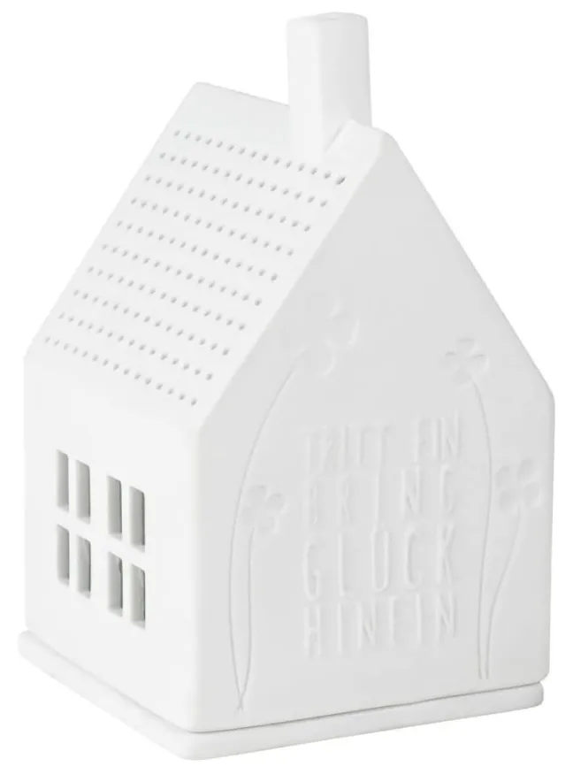 räder Lichthaus Tritt ein bring Glück hinein Porzellan weiß