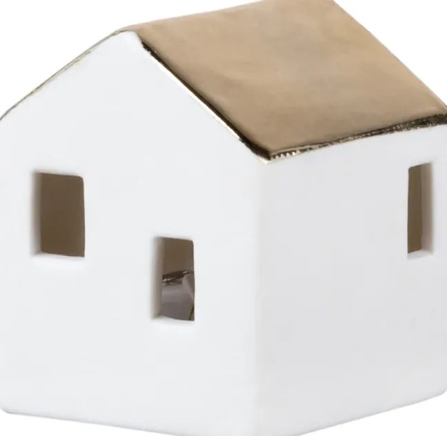 räder Mini LED Lichthaus mittel Porzellan weiß