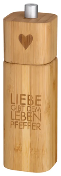 räder Pfeffermühle Liebe Gibt dem Leben Pfeffer Bambus