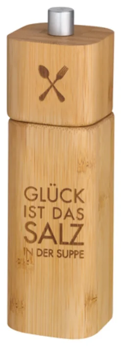 räder Salzmühle Glück ist das Salz in der Suppe Bambus