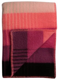 Roros Tweed ÅSMUND GRADIENT Lammwolldecke 200 x 135 cm rosa/grün 4251