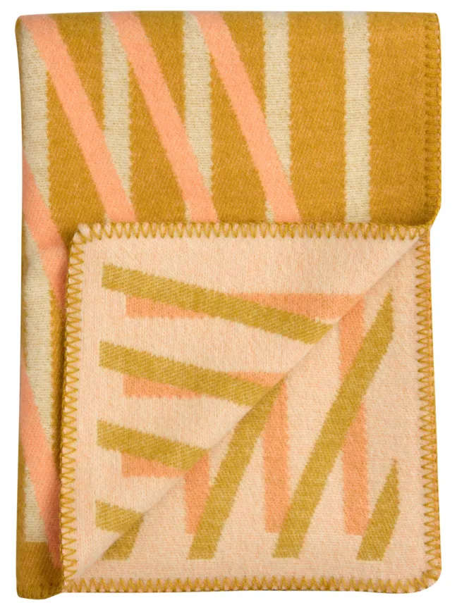 Roros Tweed BISLETT Lammwolldecke 130x200cm Peach & pistachio 5151