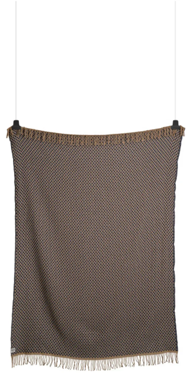 Roros Tweed ISAK Lammwolldecke 150 x 210cm Far Away Blue Throw 5354