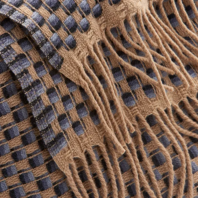 Roros Tweed ISAK Lammwolldecke 150 x 210cm Far Away Blue Throw 5354