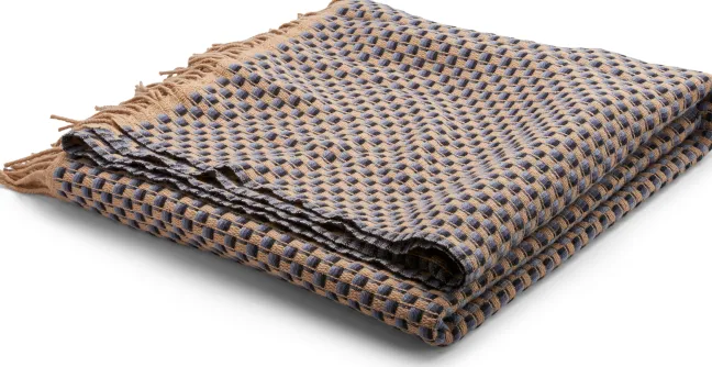 Roros Tweed ISAK Lammwolldecke 150 x 210cm Far Away Blue Throw 5354