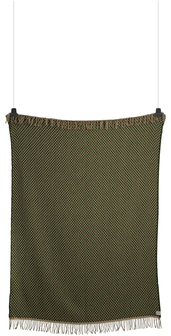 Roros Tweed ISAK Lammwolldecke 150 x 210cm Grün Meadow Throw 5351