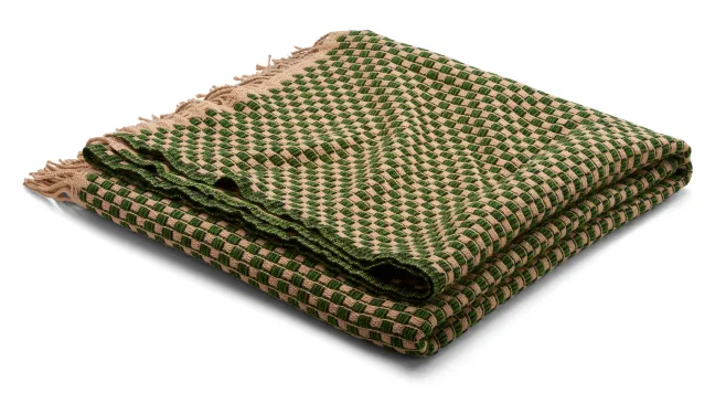 Roros Tweed ISAK Lammwolldecke 150 x 210cm Grün Meadow Throw 5351