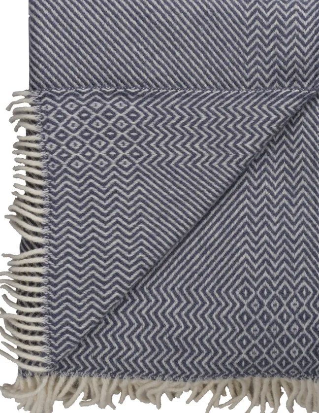 Roros Tweed KATTEFOT Wolldecke 140x220cm Mitternachtsblau 554006