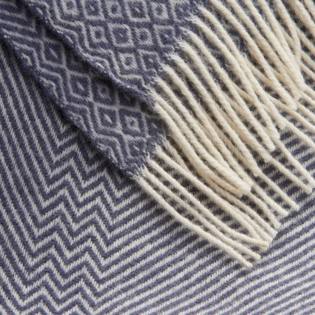 Roros Tweed KATTEFOT Wolldecke 140x220cm Mitternachtsblau 554006