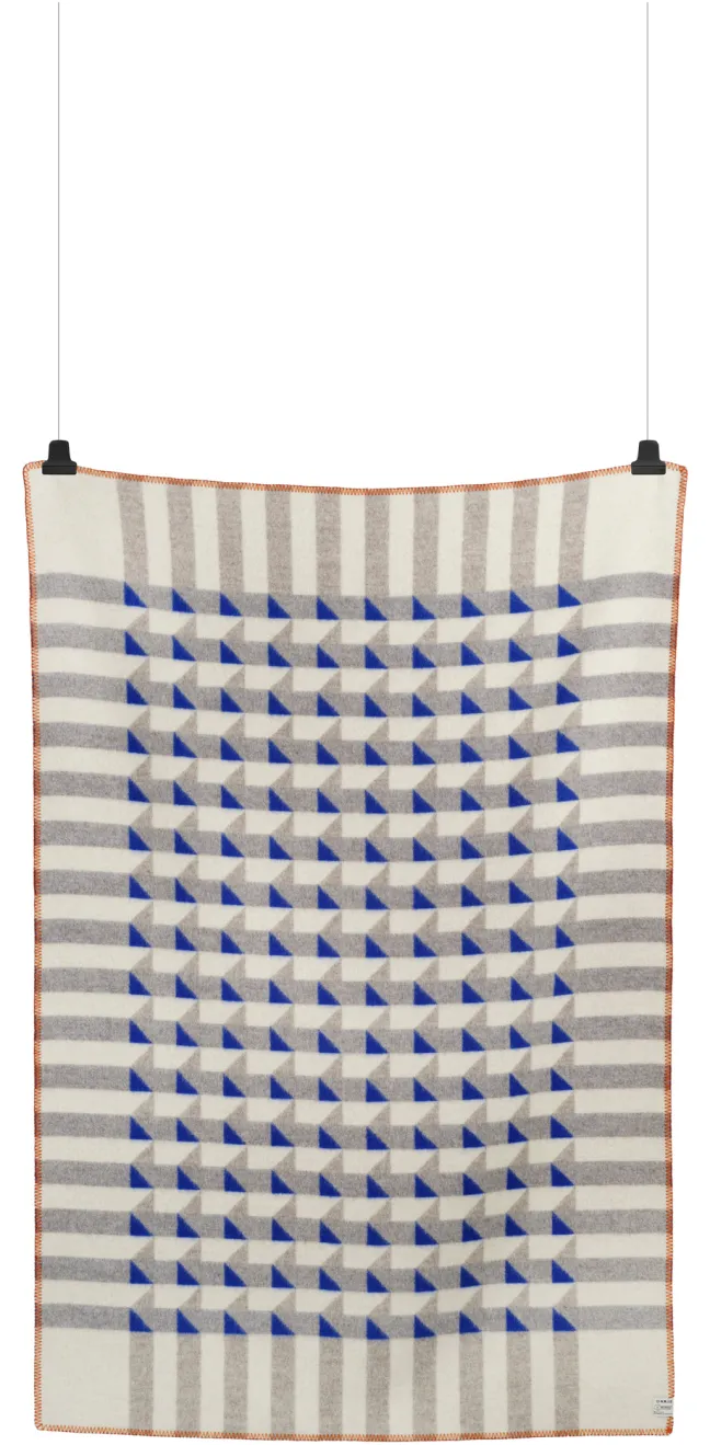 Roros Tweed KVAM Lammwolldecke 135 x 200cm blau 5214