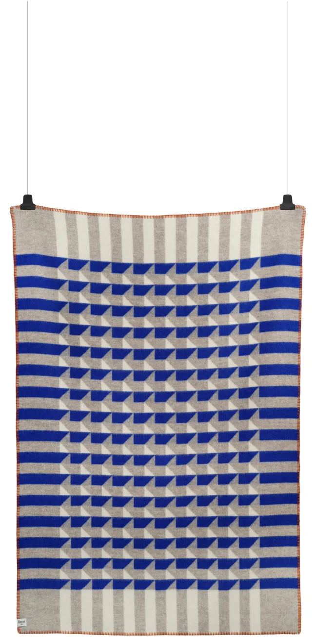 Roros Tweed KVAM Lammwolldecke 135 x 200cm blau 5214