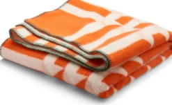 Roros Tweed KVAM Lammwolldecke 135 x 200cm orange 5212