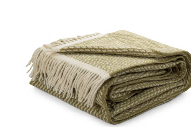 Roros Tweed MELLO Lammwolldecke 150x210cm blattgrün 5752