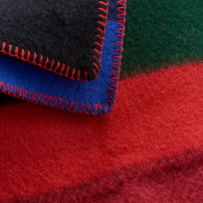 Roros Tweed MIKKEL Wolldecke 135x200cm blau/rot 3751
