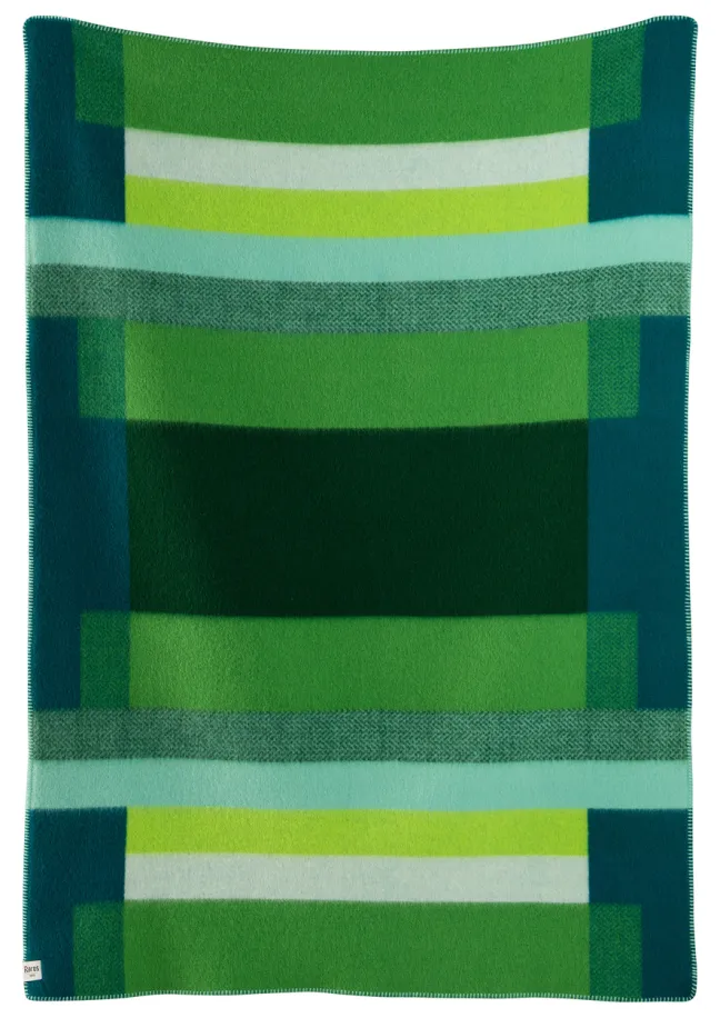 Roros Tweed MIKKEL Wolldecke 135x200cm grün 3753