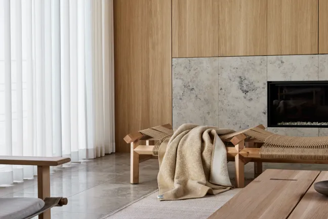 Roros Tweed MINERAL Lammwolldecke 135x200cm Sand 5851