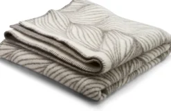 Roros Tweed NATURPLEDD Wolldecke 135 x 200cm weiß/grau 3051