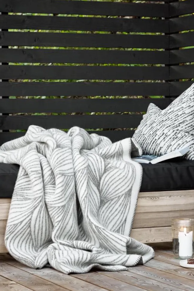 Roros Tweed NATURPLEDD Wolldecke 135 x 200cm weiß/grau 3051