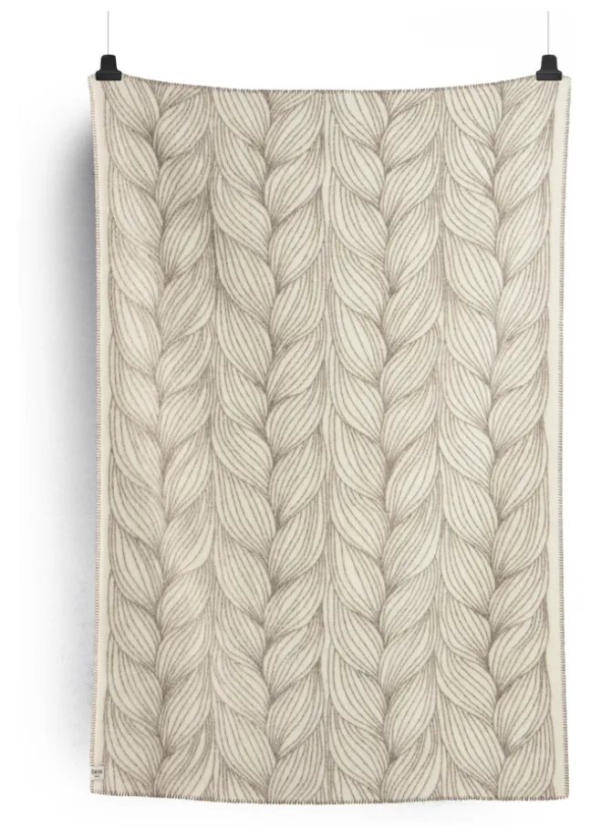 Roros Tweed NATURPLEDD Wolldecke 135 x 200cm weiß/grau 3051