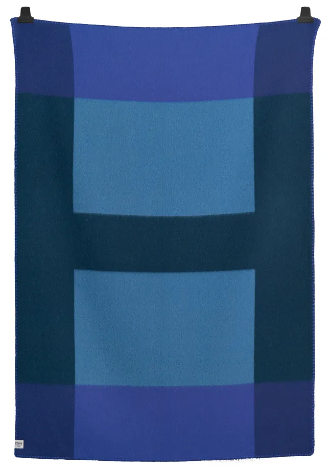 Roros Tweed SYNDIN Lammwolldecke 135 x 200cm blau 1953