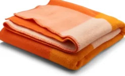 Roros Tweed SYNDIN Lammwolldecke 135 x 200cm orange 1955