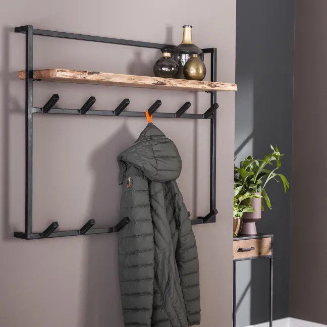 Rubjerg Design Garderobe Air Solid 12 Haken und Hutablage Akazie massiv natur
