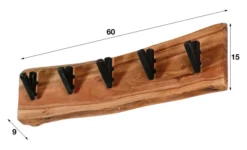 Rubjerg Design Garderobe Edge 5 Haken Akazie massiv natur