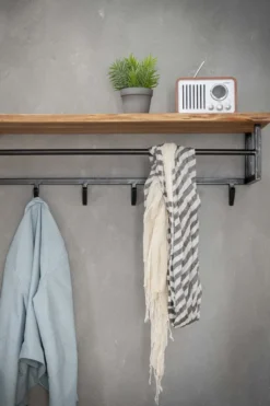 Rubjerg Design Garderobe Edge 6 Haken mit Hutablage Akazie massiv natur