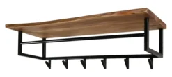 Rubjerg Design Garderobe Edge 6 Haken mit Hutablage Akazie massiv natur