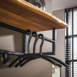Rubjerg Design Garderobe Edge 6 Haken mit Hutablage Akazie massiv natur