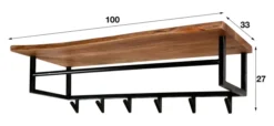 Rubjerg Design Garderobe Edge 6 Haken mit Hutablage Akazie massiv natur