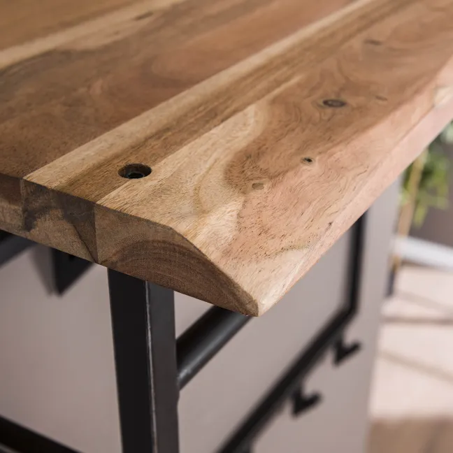 Rubjerg Design Garderobe Edge hoch 12 Haken mit Hutablage Akazie massiv natur