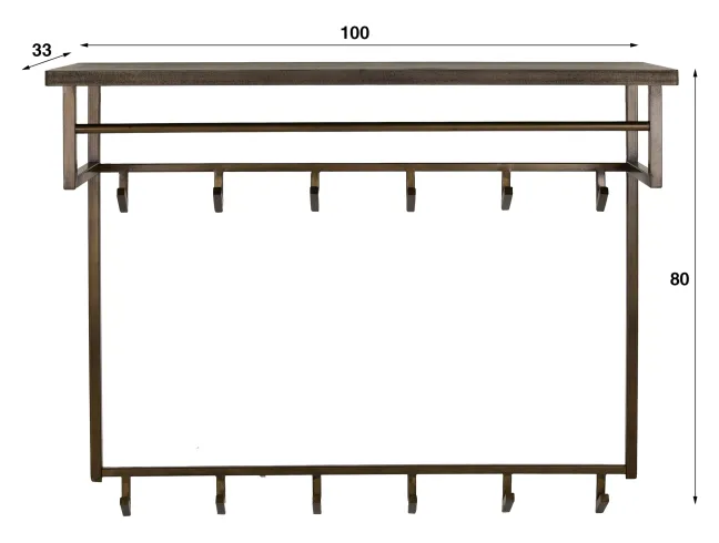 Rubjerg Design Garderobe Ferro 12 Haken hoch Metall Antike Bronze Sale
